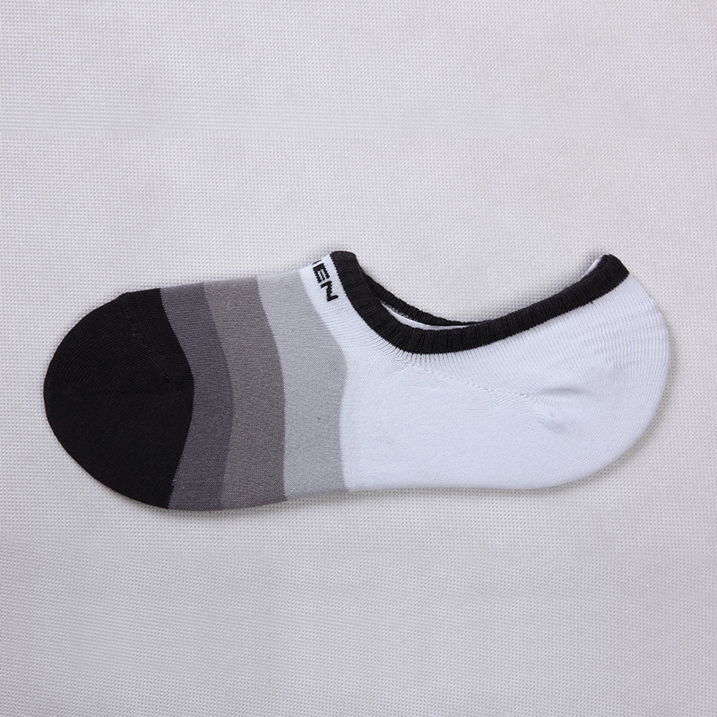 7 Pairs Invisible Non Ship Socks Silicone Shallow Mouth Women Men Couple Striped Summer Socks